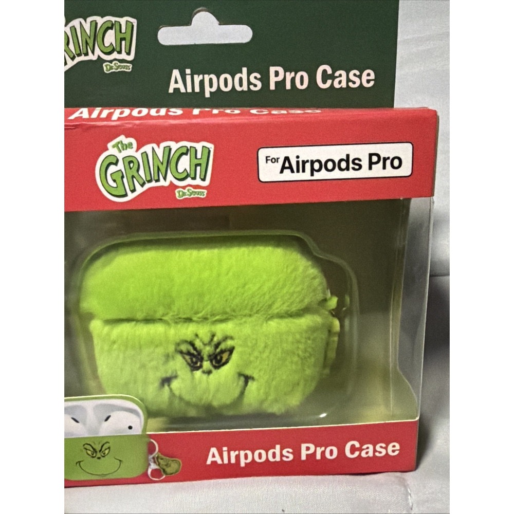 The Grinch Dr. Seuss AirPods Pro Fuzzy Case for Generation 4 - Picture 2 of 2